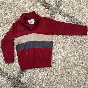 Toddler Boy Red and Gray Sweater